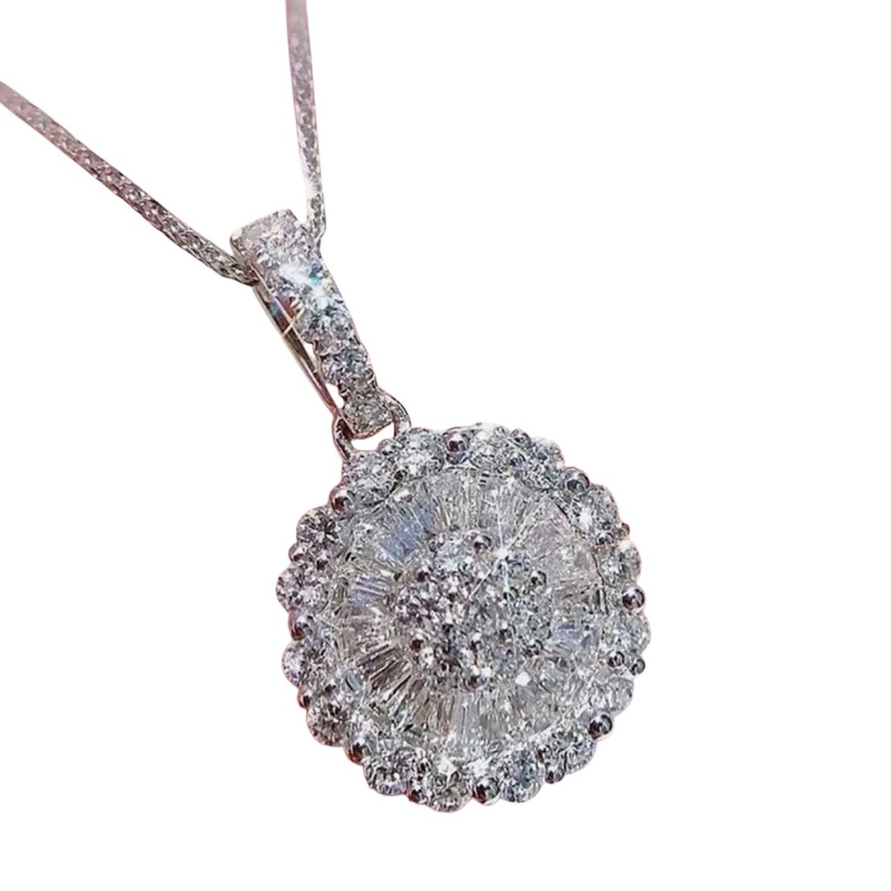 Pave White Gold Pendant Necklace